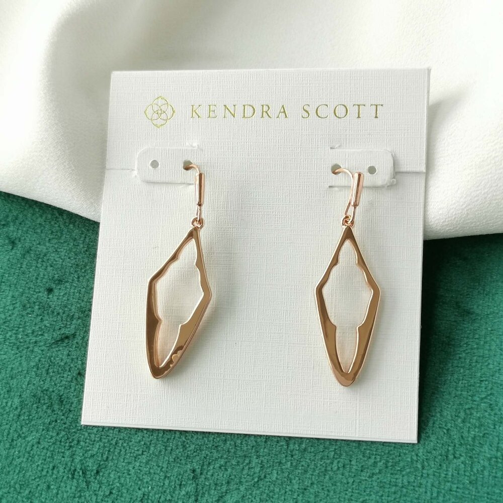 Kendra Scott Rose Gold Open Frame Earrings - Elongated Abbie $60 New